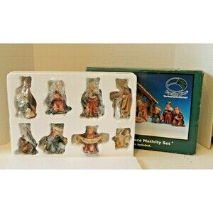 Nativity Set Childs Vintage 8 Pc 4 Inch Figurines Pacific Rim W/ Box Christmas